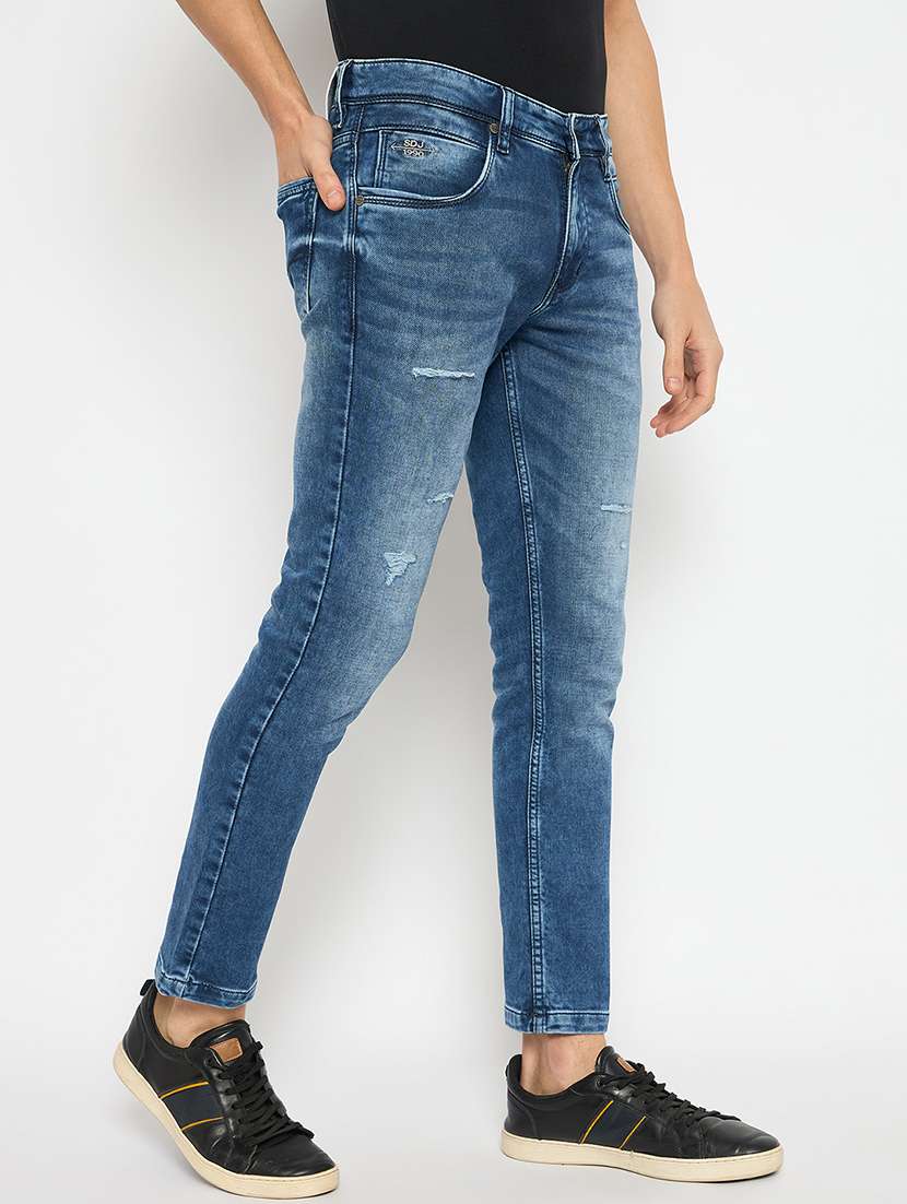 men mid rise distressed jeans - 21743380 -  Standard Image - 2