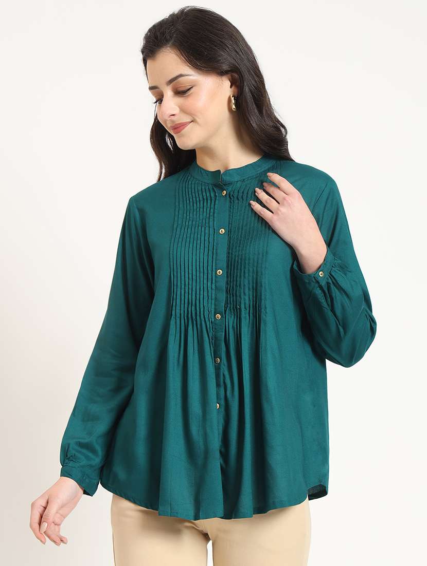 women solid long sleeve top