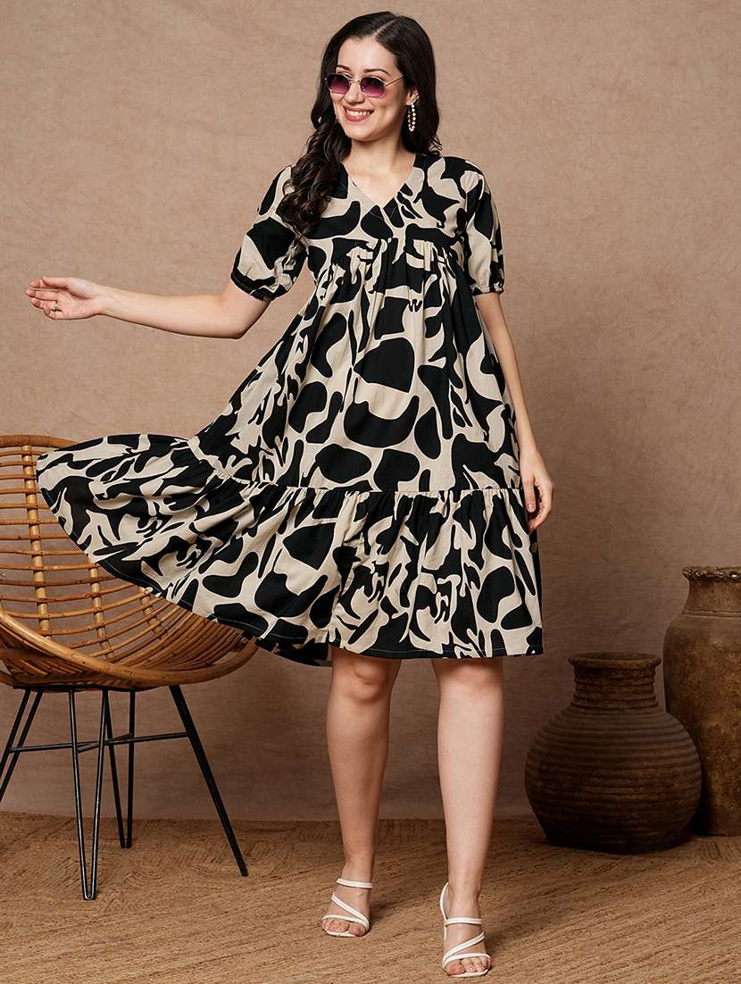 women printed tiered dress - 21743655 - Zoom Image - 0