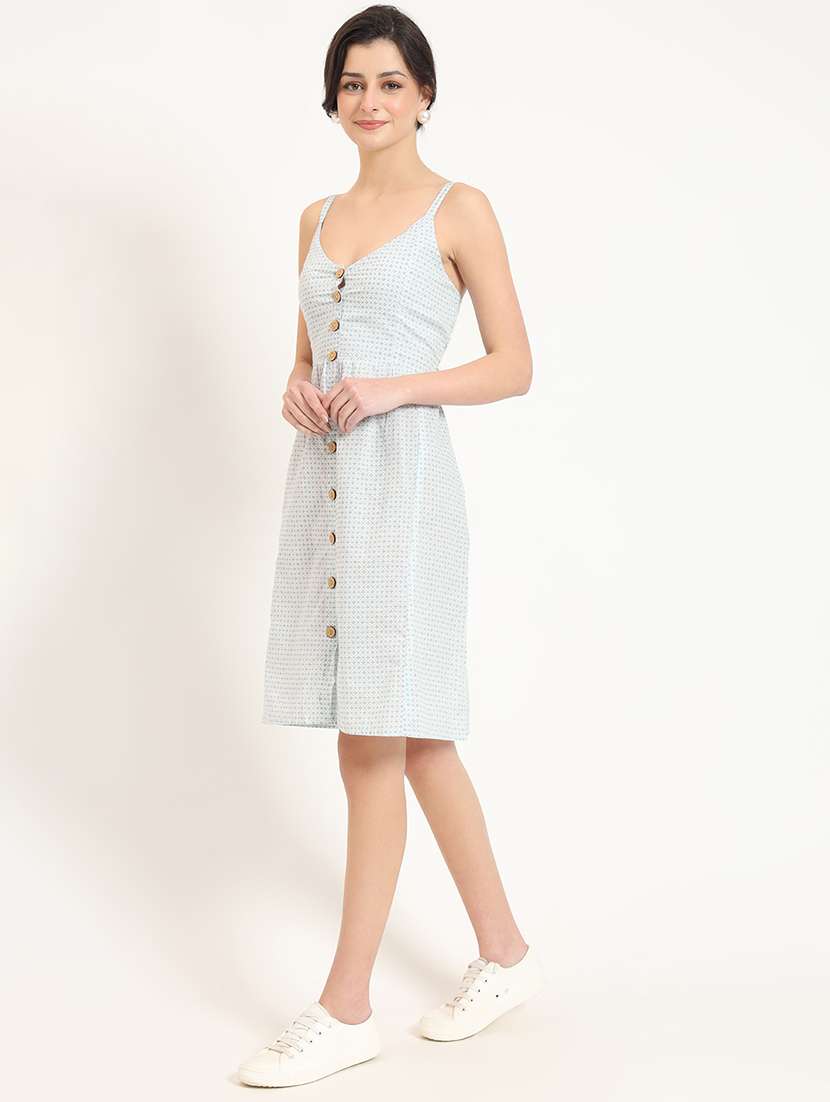 women printed a-line dress - 21743680 - Standard Image - 2