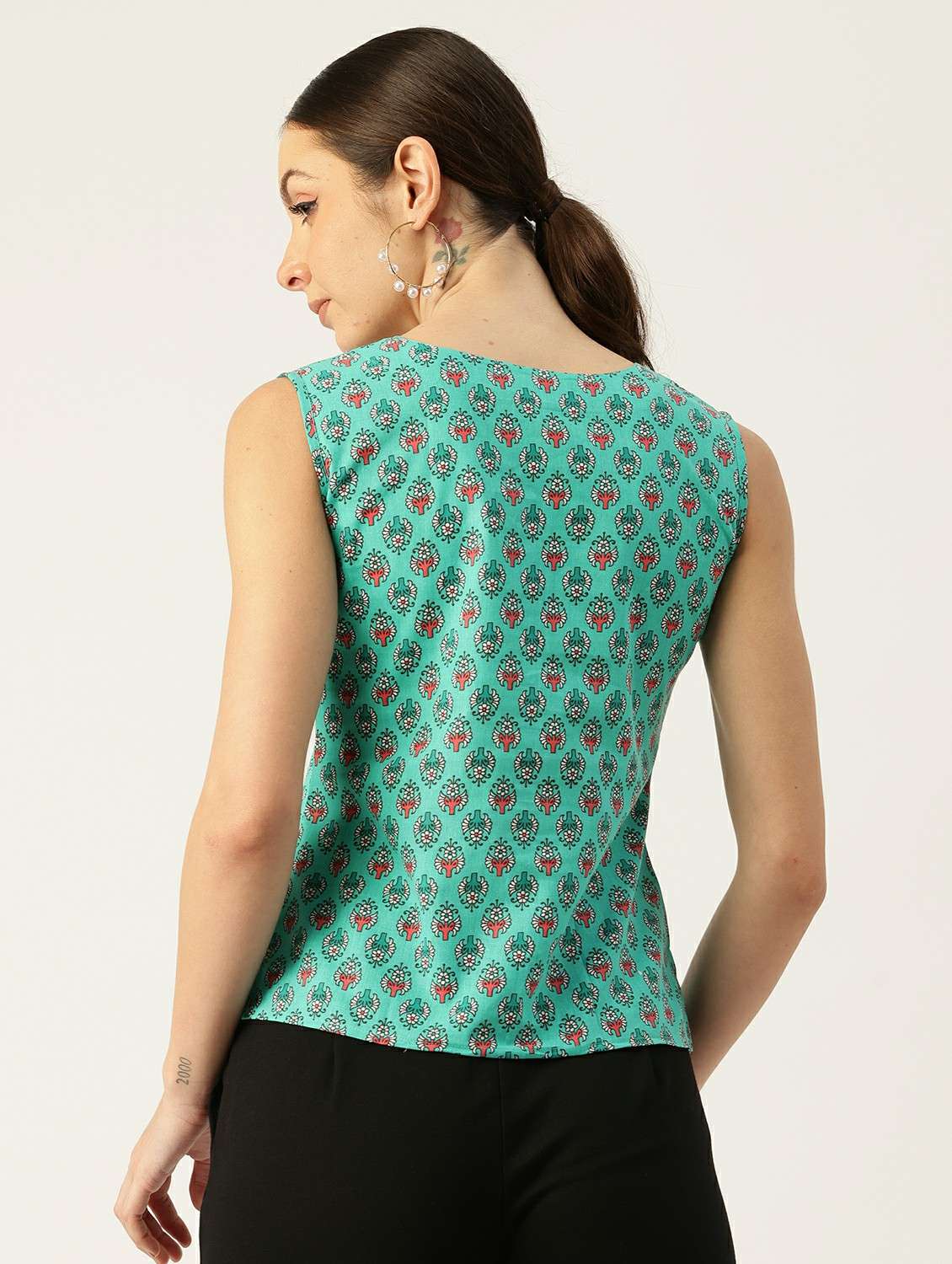 women printed sleeveless top - 21743715 -  Standard Image - 2