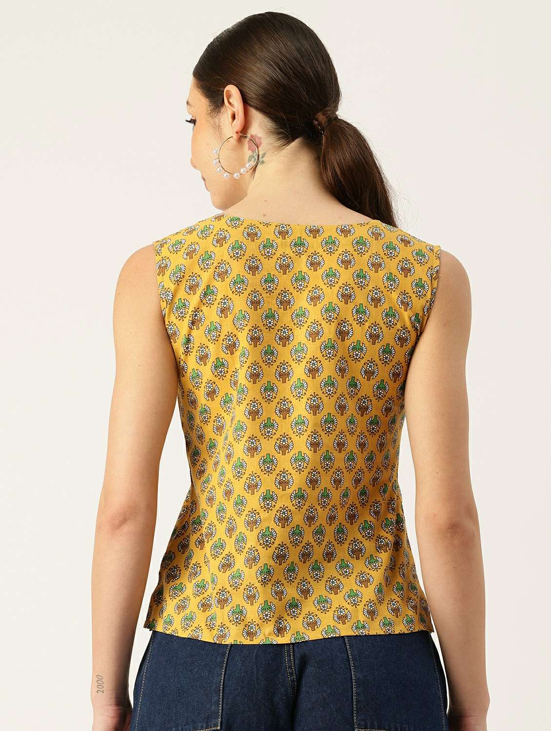 women printed sleeveless top - 21743716 - Standard Image - 2