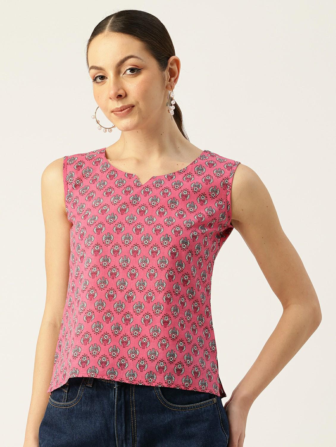 women printed sleeveless top - 21743718 - Zoom Image - 0