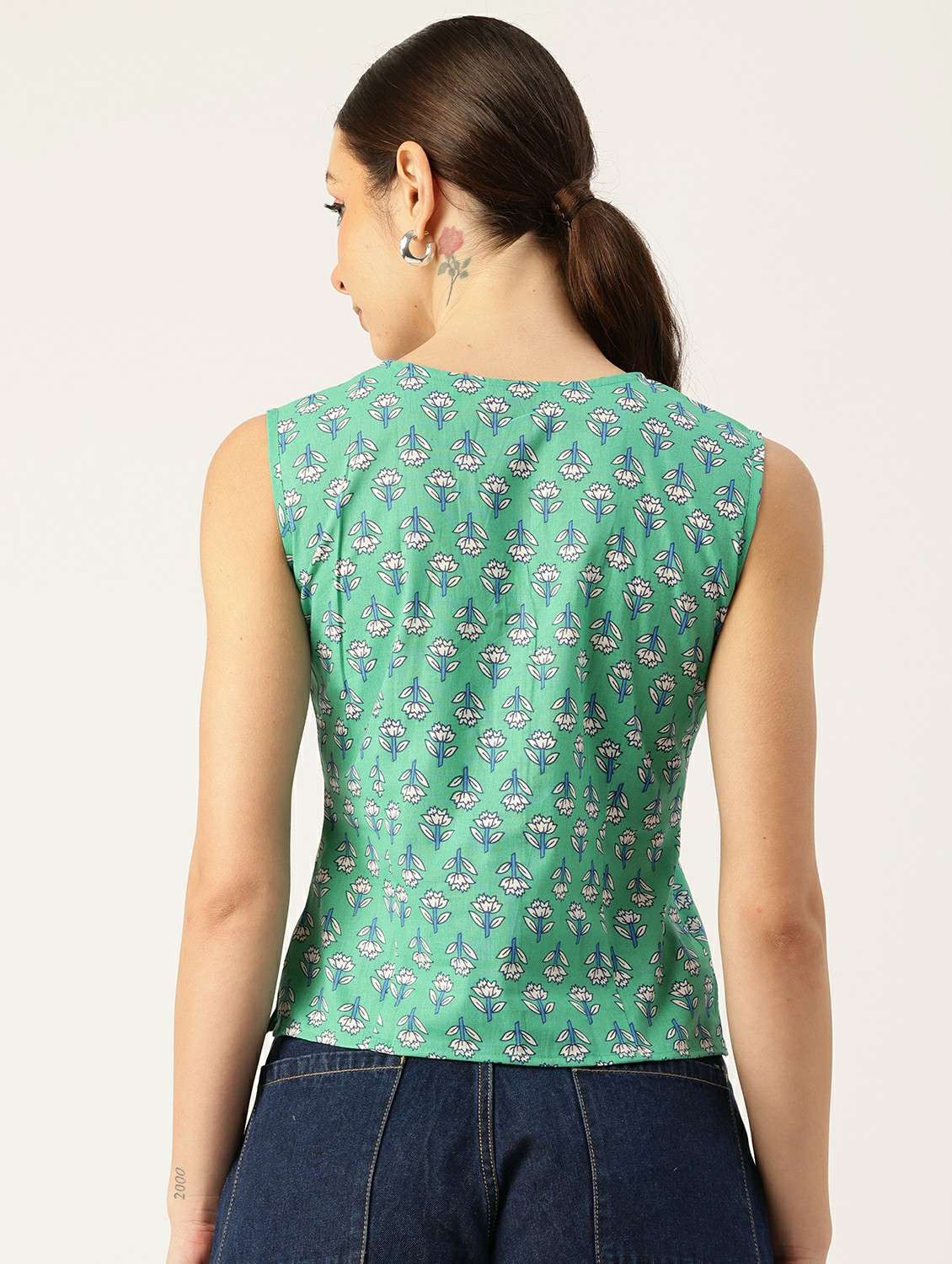 women printed sleeveless top - 21743719 -  Standard Image - 2