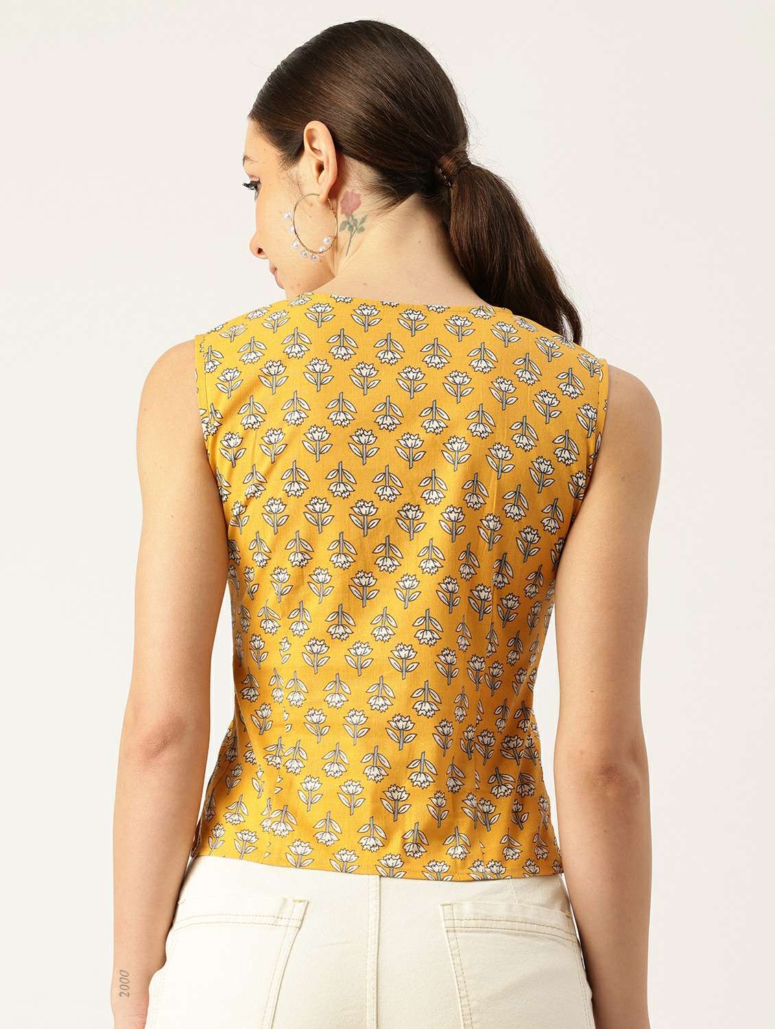 women printed sleeveless top - 21743720 - Standard Image - 2
