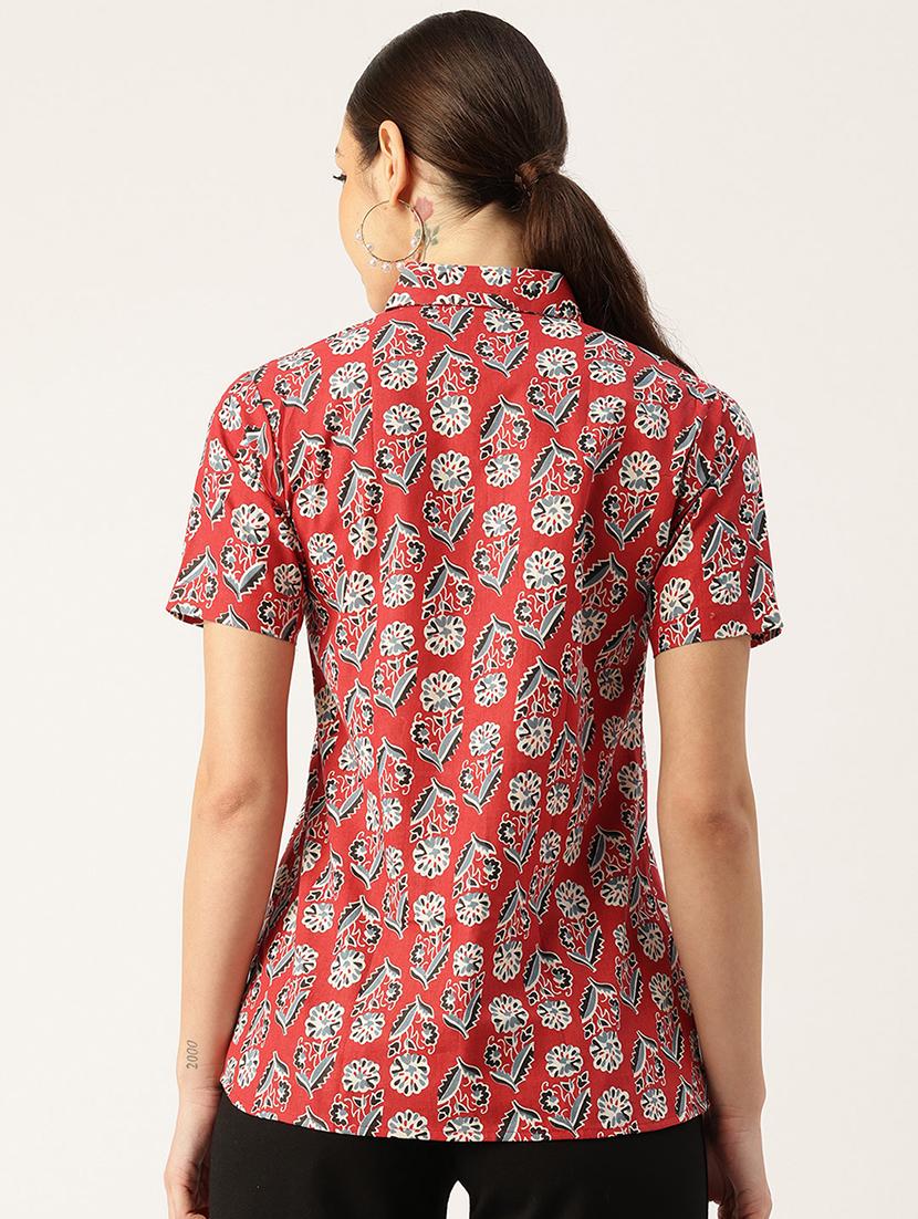 women printed short aleeve shirt - 21743723 - Standard Image - 2