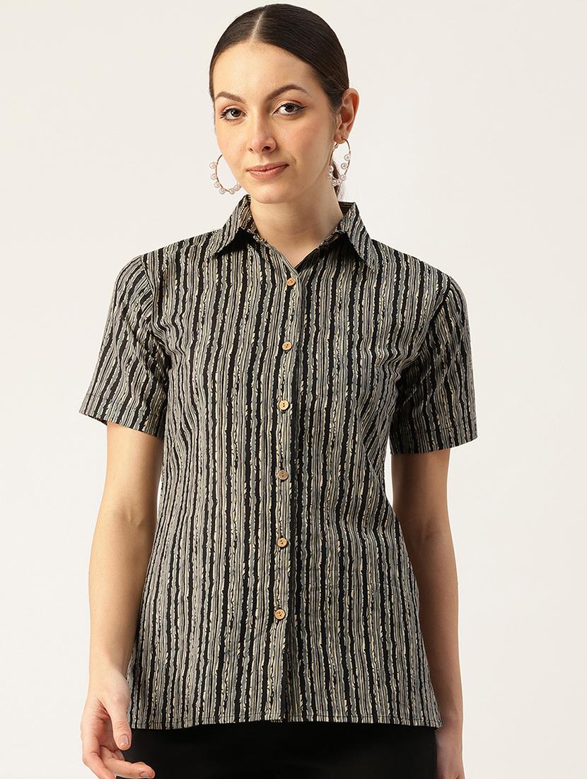women printed short aleeve shirt - 21743725 - Zoom Image - 0