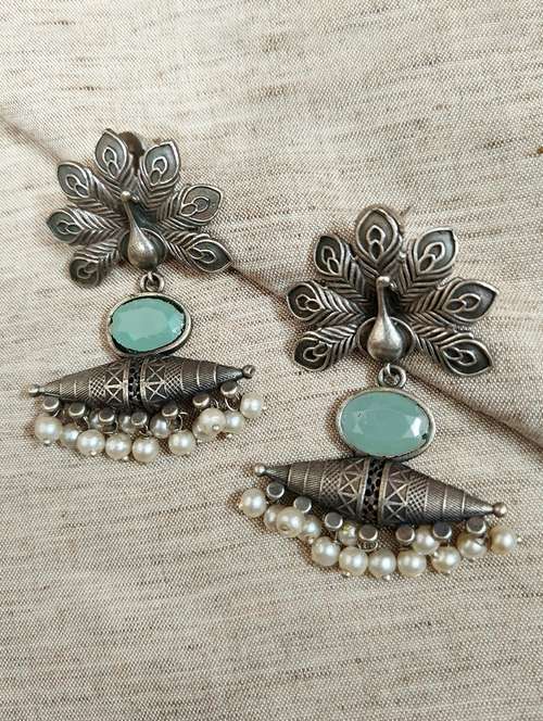 women silver brass drop earrings - 21743731 -  Standard Image - 0