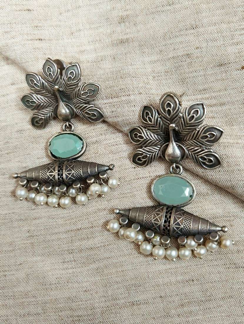 women silver brass drop earrings - 21743731 -  Zoom Image - 0