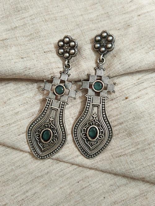 women silver brass drop earrings - 21743735 -  Standard Image - 0
