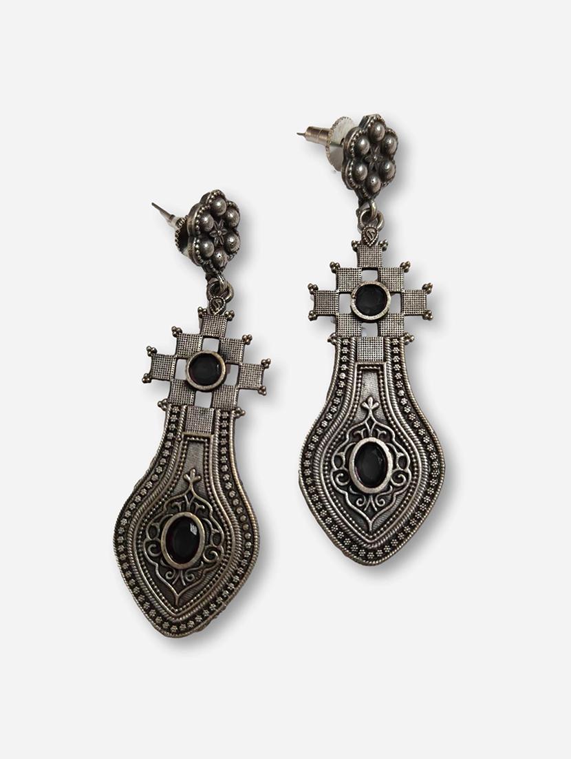 women silver brass drop earrings - 21743736 - Standard Image - 2