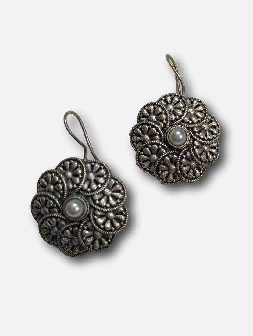 women silver brass drop earrings - 21743756 - Standard Image - 2