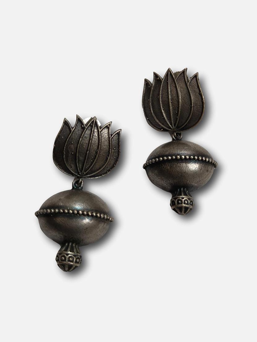 women silver brass drop earrings - 21743763 - Standard Image - 2