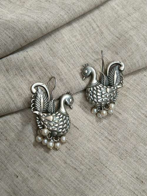 women silver brass drop earrings - 21743770 -  Standard Image - 0