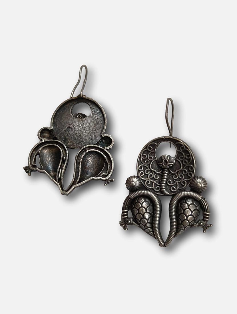 women silver brass drop earrings - 21743773 - Standard Image - 2