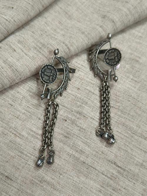 women silver brass drop earrings - 21743775 -  Standard Image - 0