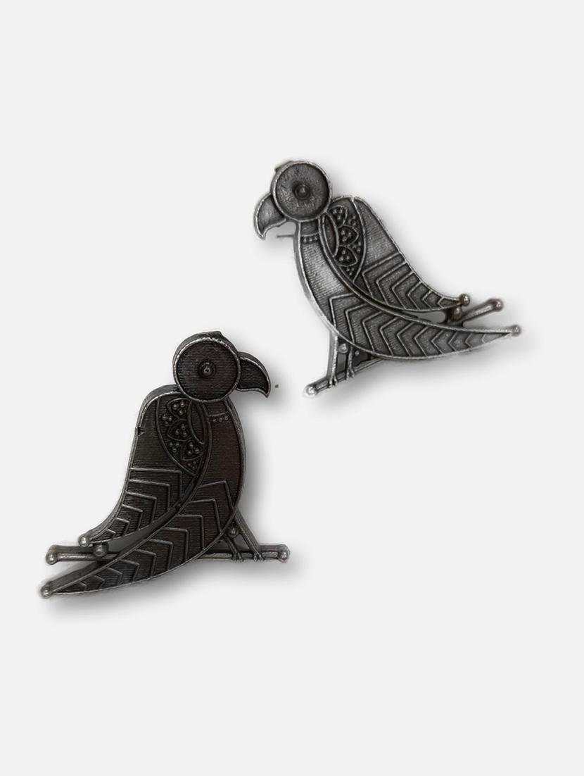 women silver brass studs earrings - 21743783 - Standard Image - 2