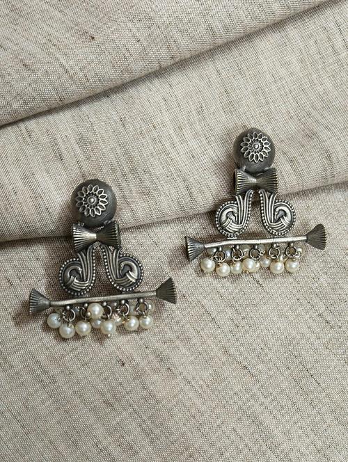 women silver brass drop earrings - 21743784 -  Standard Image - 0