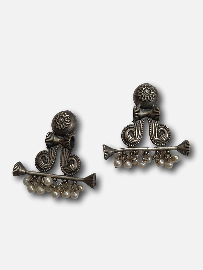 women silver brass drop earrings - 21743784 - Standard Image - 2