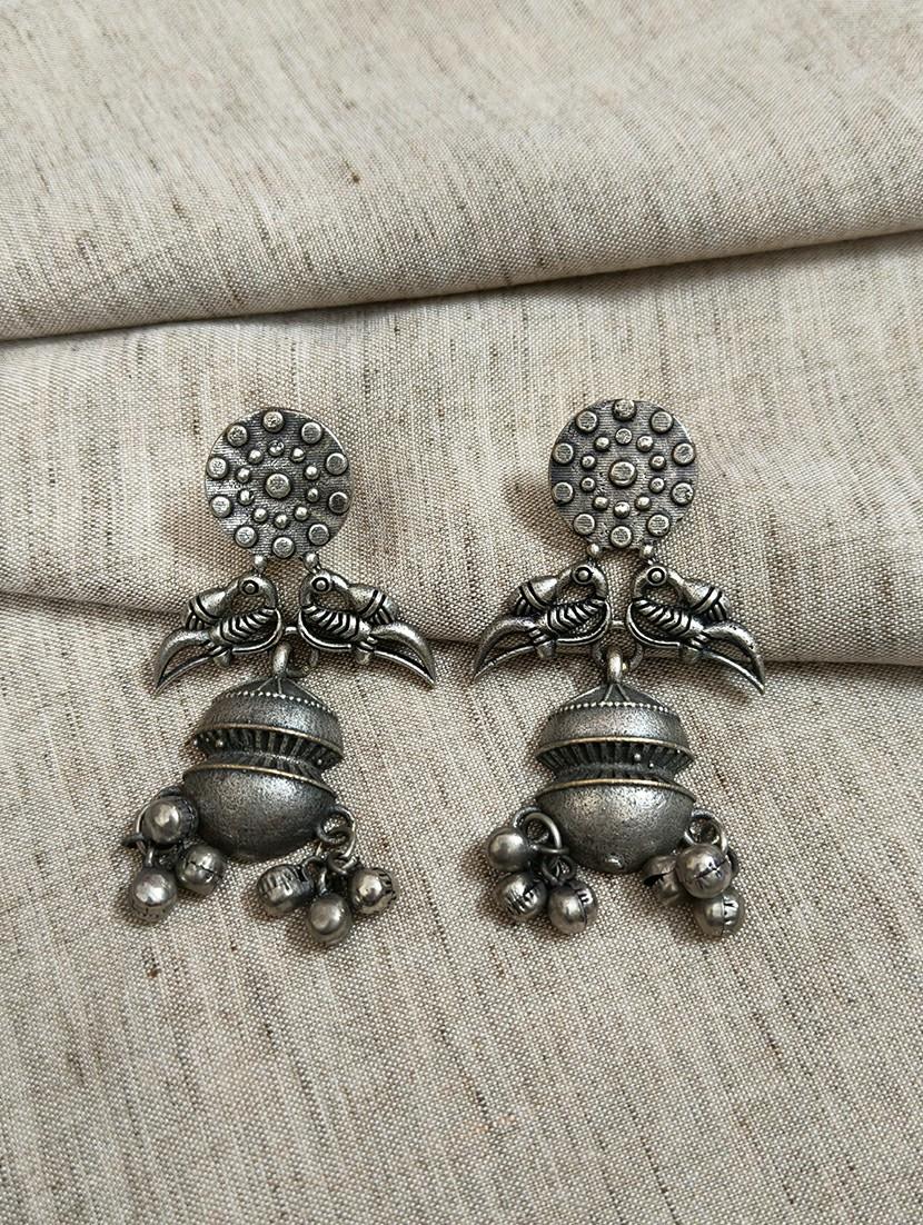 women silver brass drop earrings - 21743789 -  Zoom Image - 0