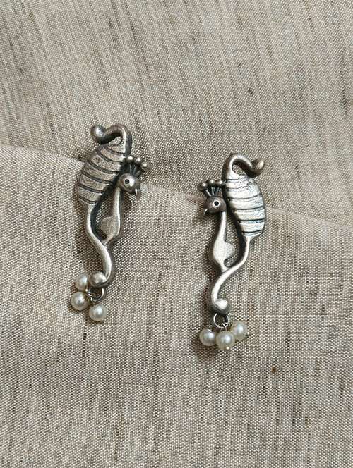 women silver brass drop earrings - 21743800 -  Standard Image - 0
