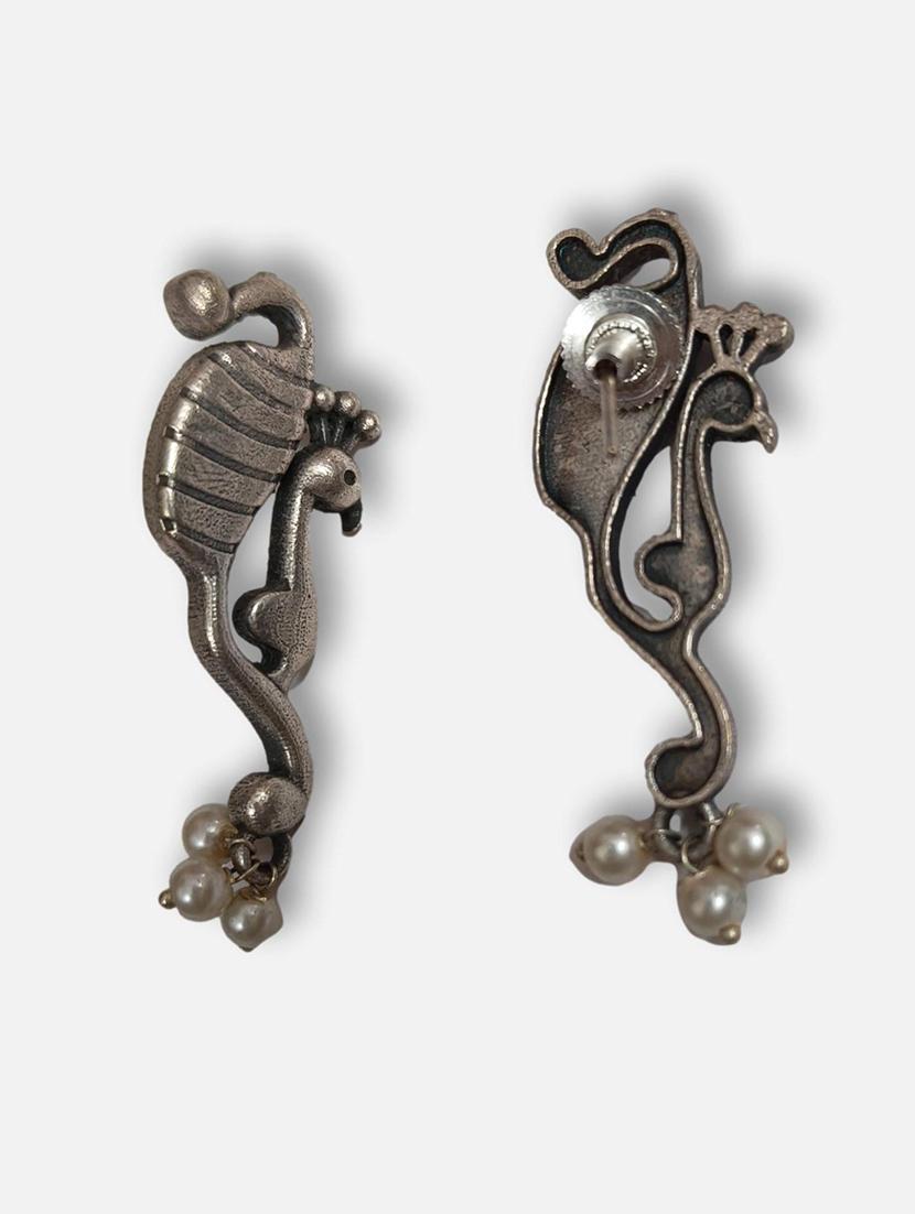 women silver brass drop earrings - 21743800 - Standard Image - 2