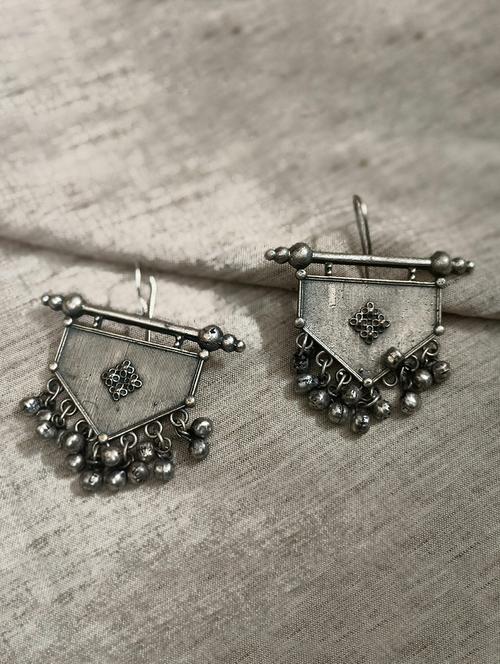 women silver brass drop earrings - 21743804 - Standard Image - 0