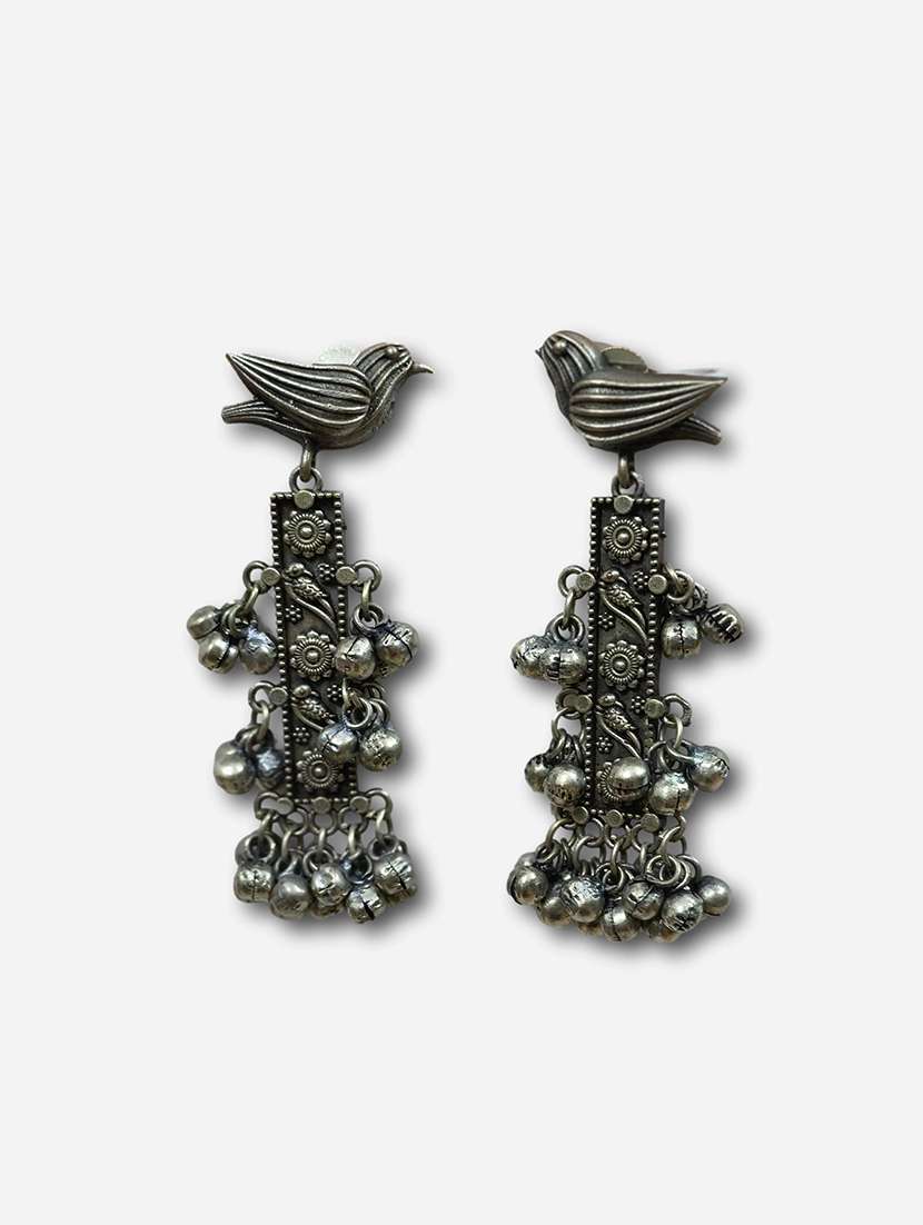 women silver brass drop earrings - 21743807 - Standard Image - 2