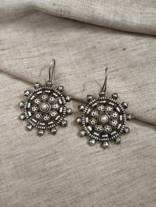 women silver brass drop earrings - 21743808 - Standard Image - 0