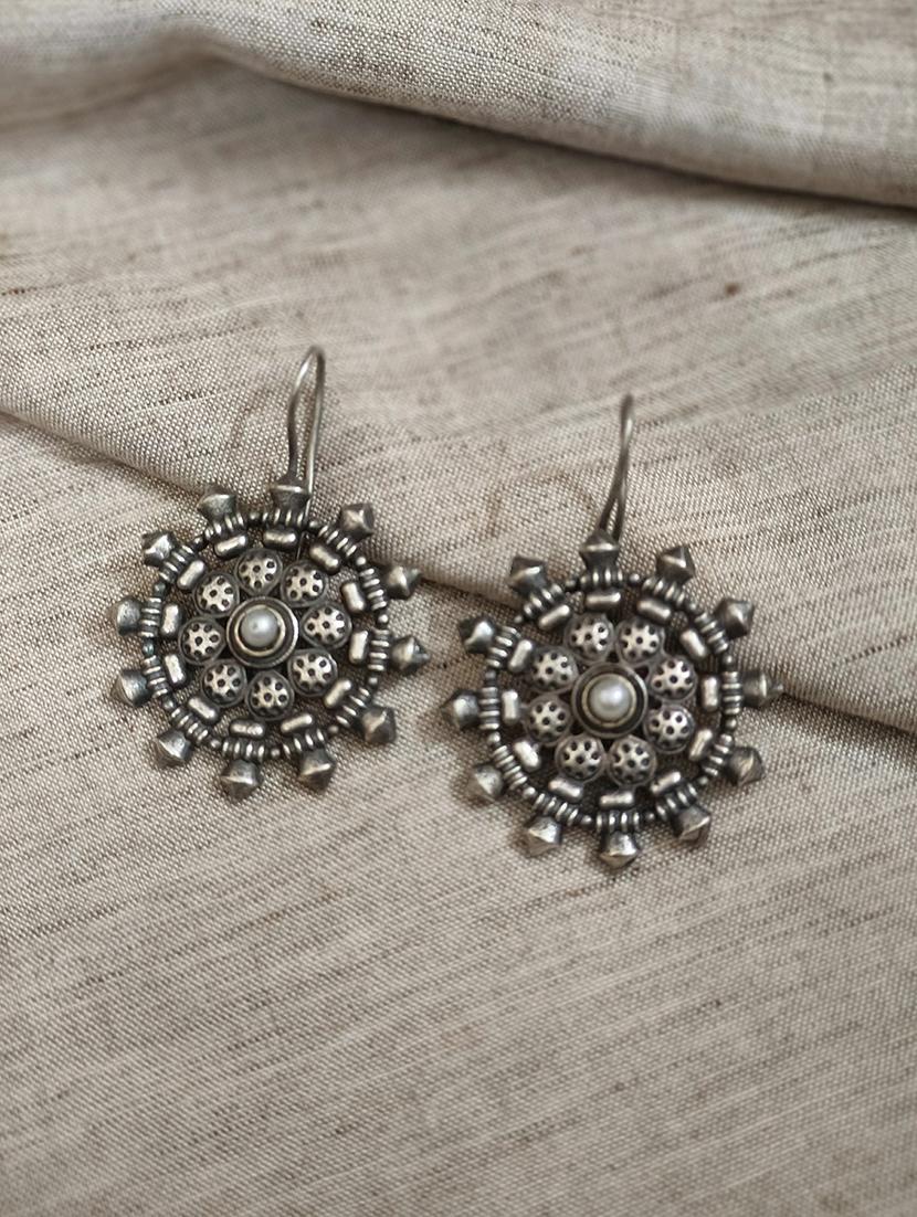 women silver brass drop earrings - 21743808 - Zoom Image - 0