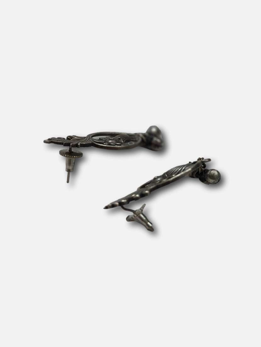 women silver brass drop earrings - 21743810 - Standard Image - 2