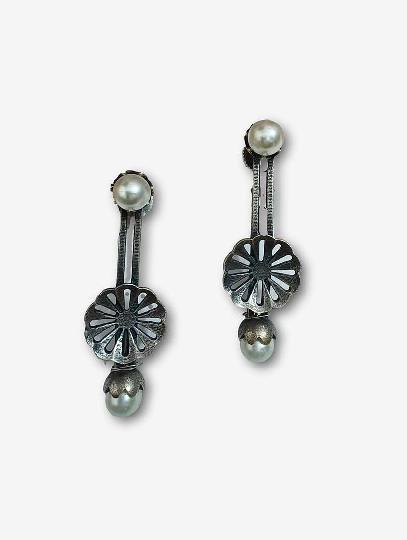 women silver brass drop earrings - 21743827 -  Standard Image - 2