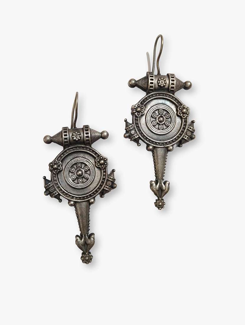 women silver brass drop earrings - 21743830 -  Standard Image - 2