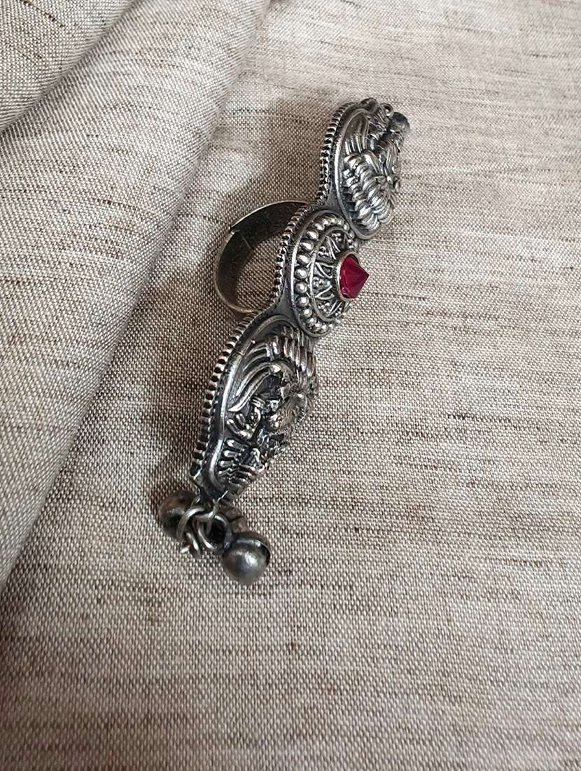 women silver brass adjustable finger ring - 21743838 -  Standard Image - 2