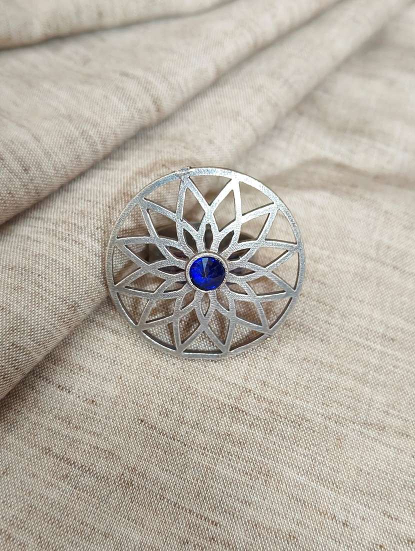 women silver brass adjustable finger ring