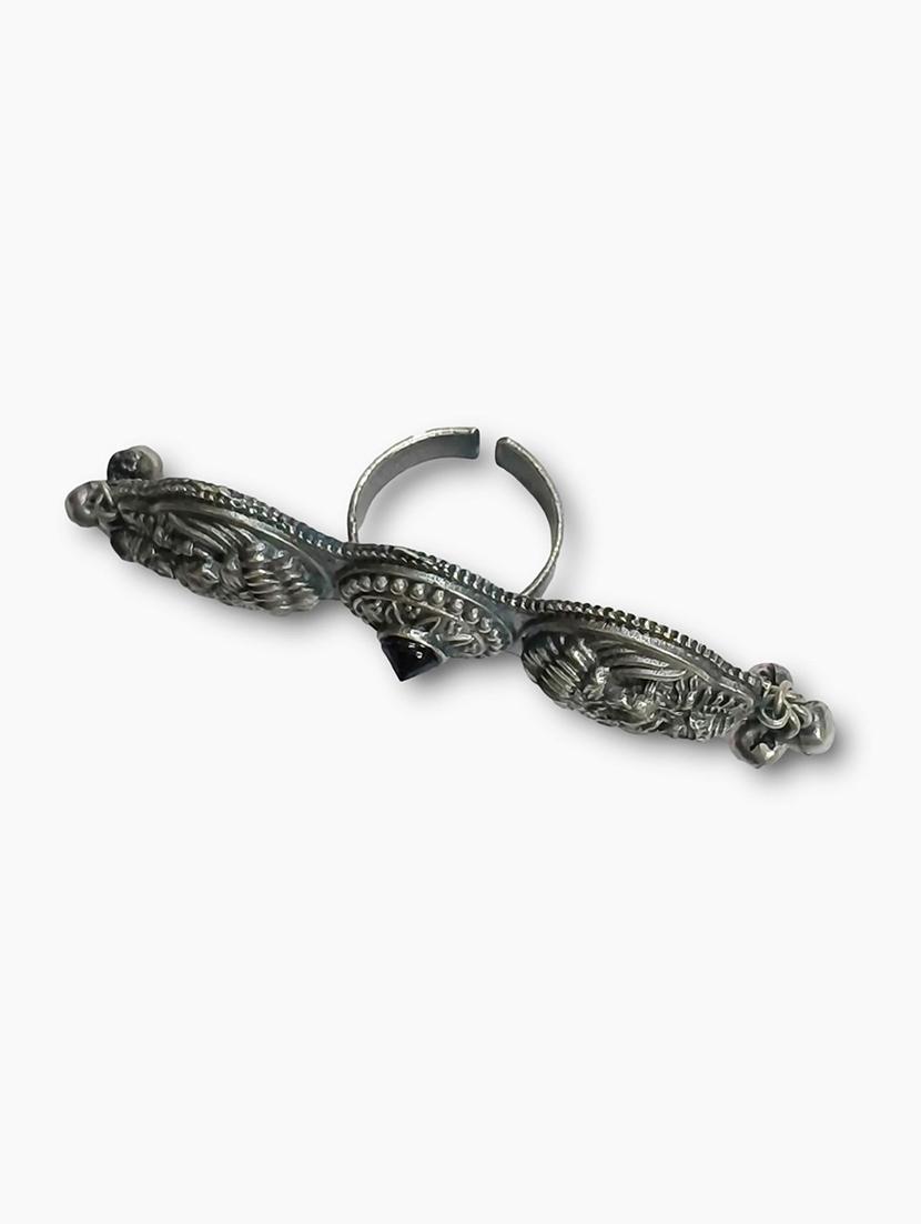 women silver brass adjustable finger ring - 21743844 - Standard Image - 2