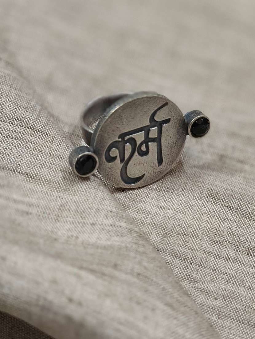 women silver brass adjustable finger ring - 21743847 - Zoom Image - 0
