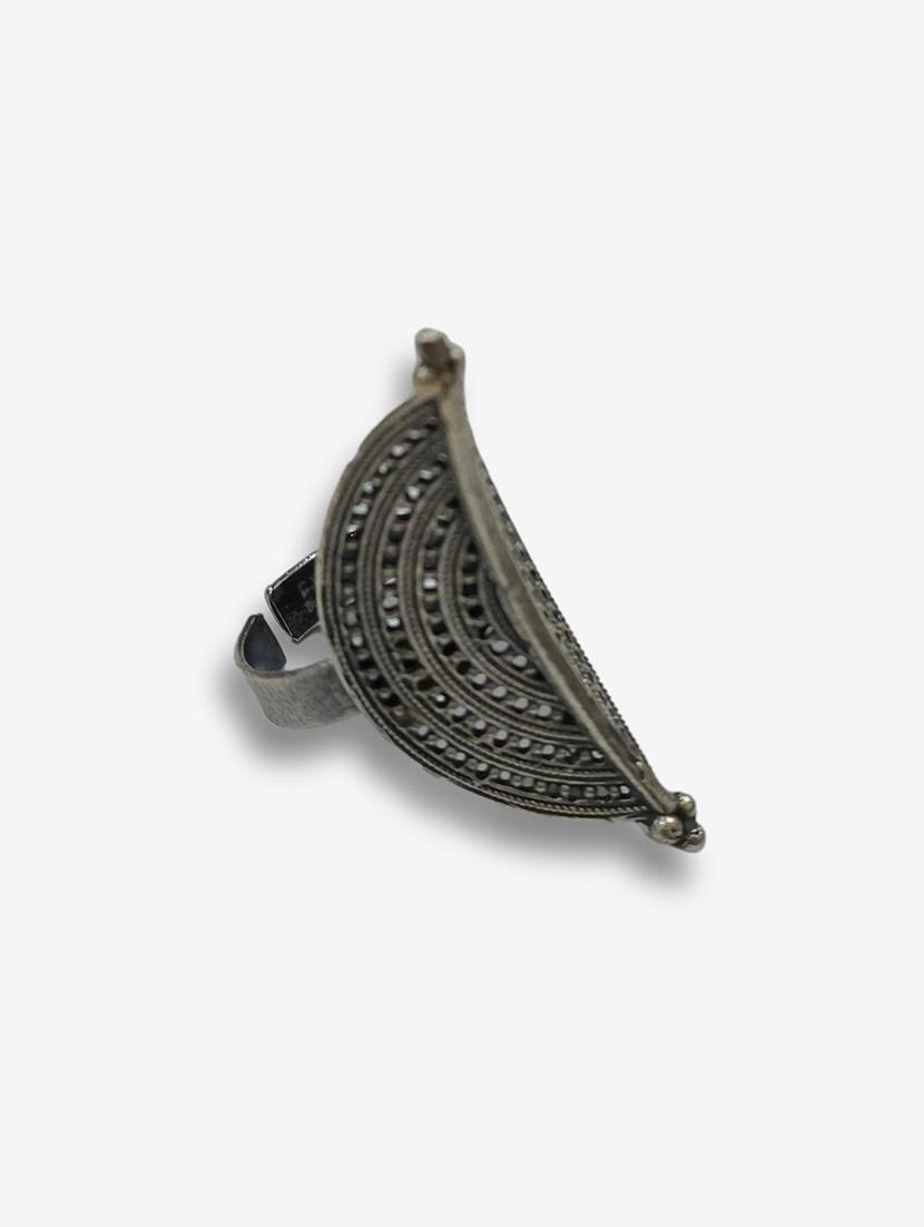 women silver brass adjustable finger ring - 21743848 - Standard Image - 2