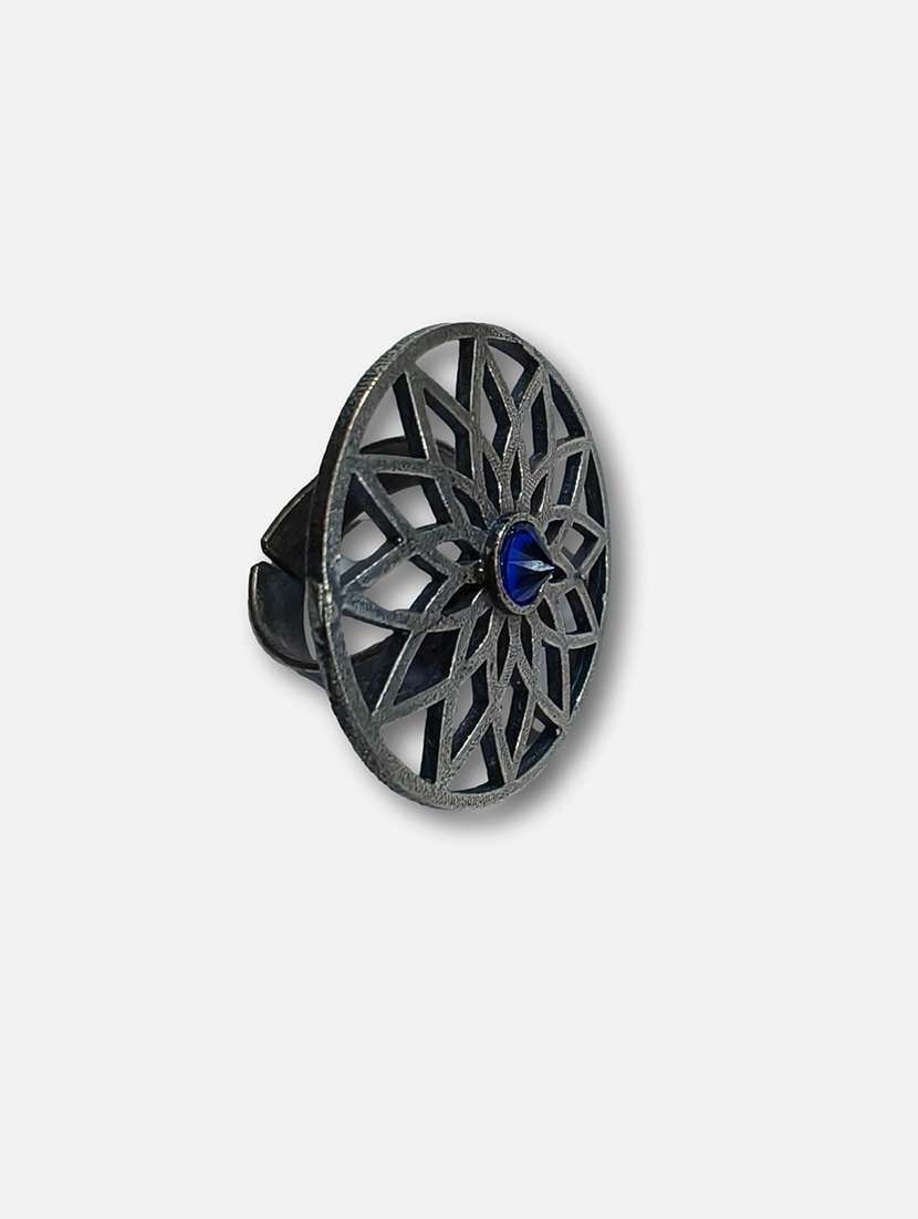 women silver brass adjustable finger ring - 21743851 -  Standard Image - 2
