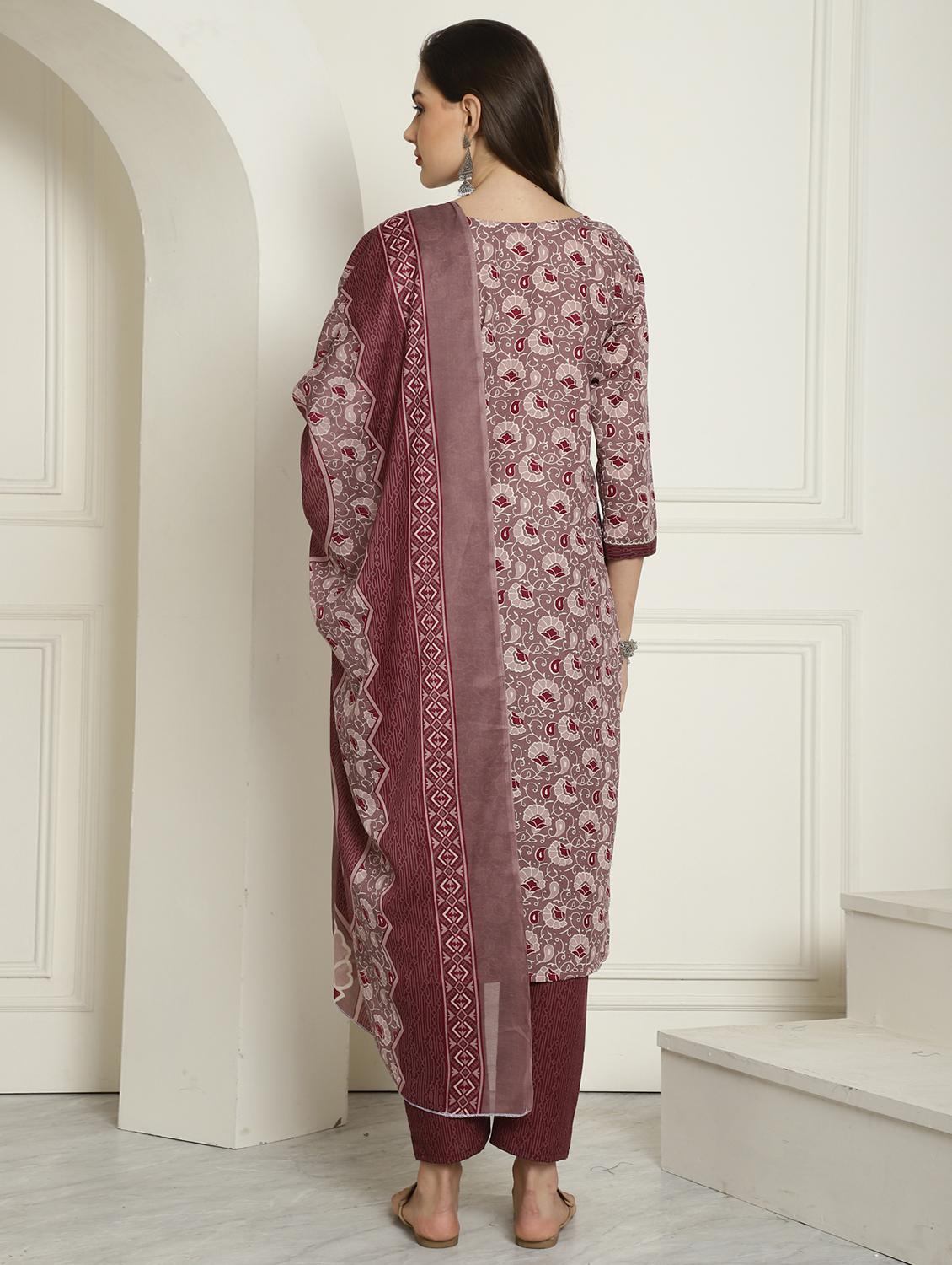 women three quarter sleeve kurta pant with dupatta set - 21743867 - Standard Image - 2