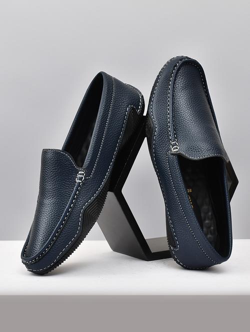 men blue slip on loafers - 21743904 -  Standard Image - 0