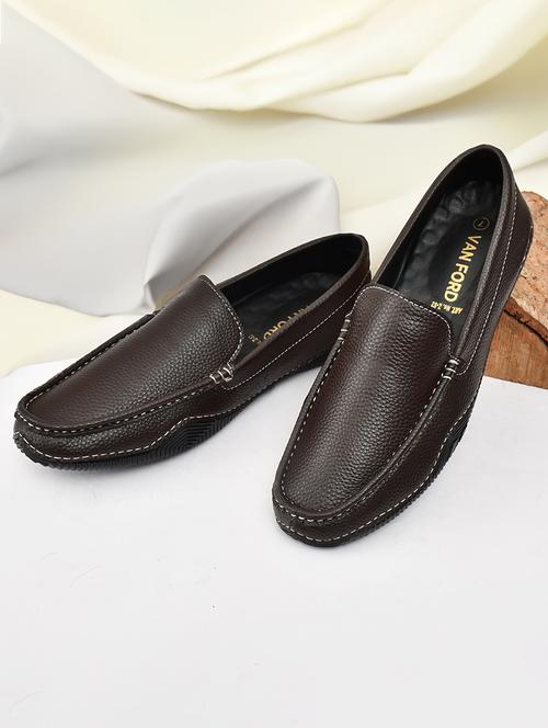 men brown slip on loafers - 21743905 -  Standard Image - 0