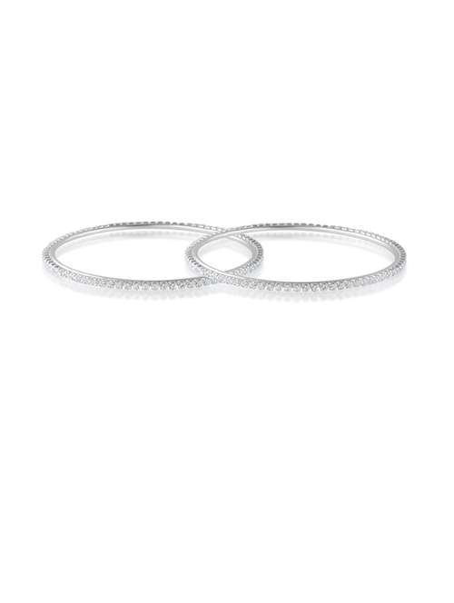 women silver plated bangle set - 21743944 -  Standard Image - 0