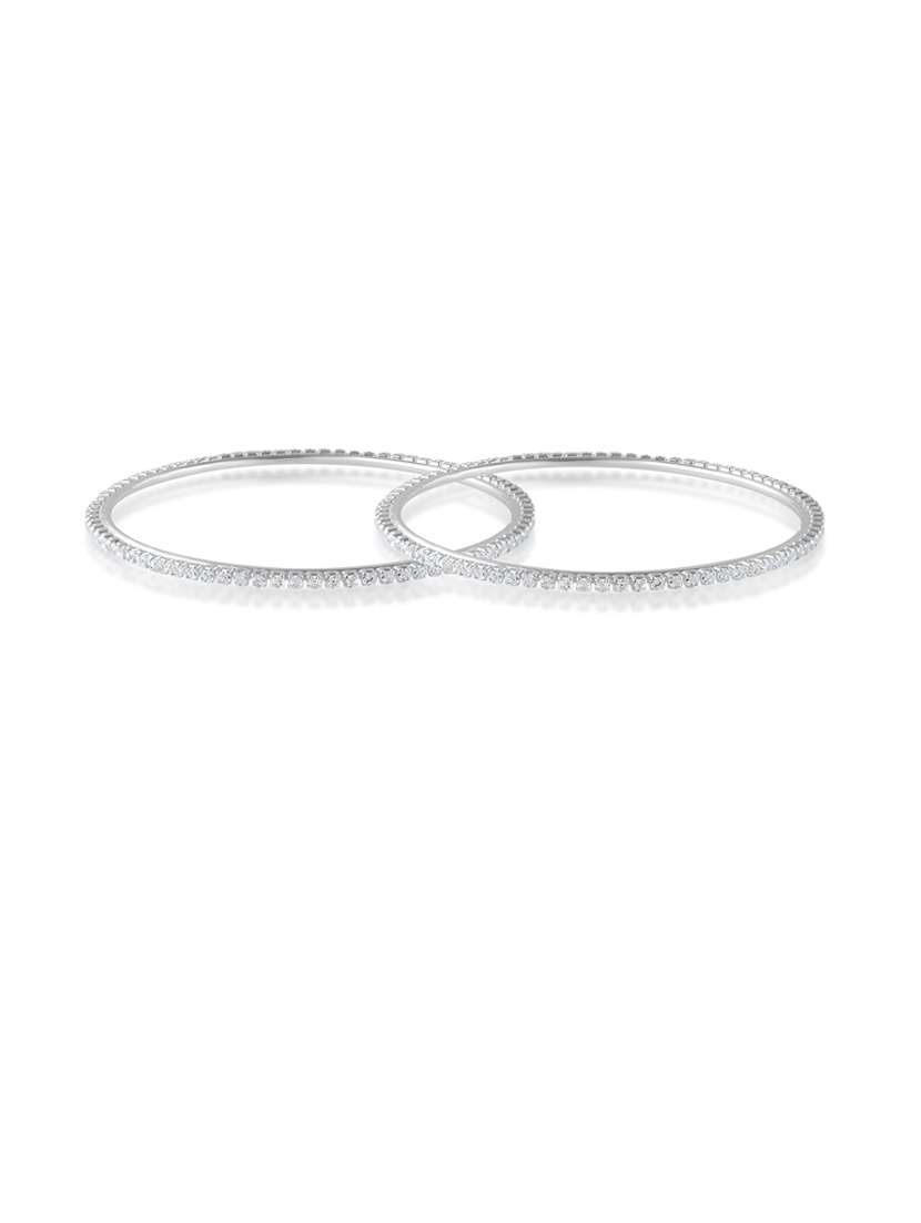 women silver plated bangle set