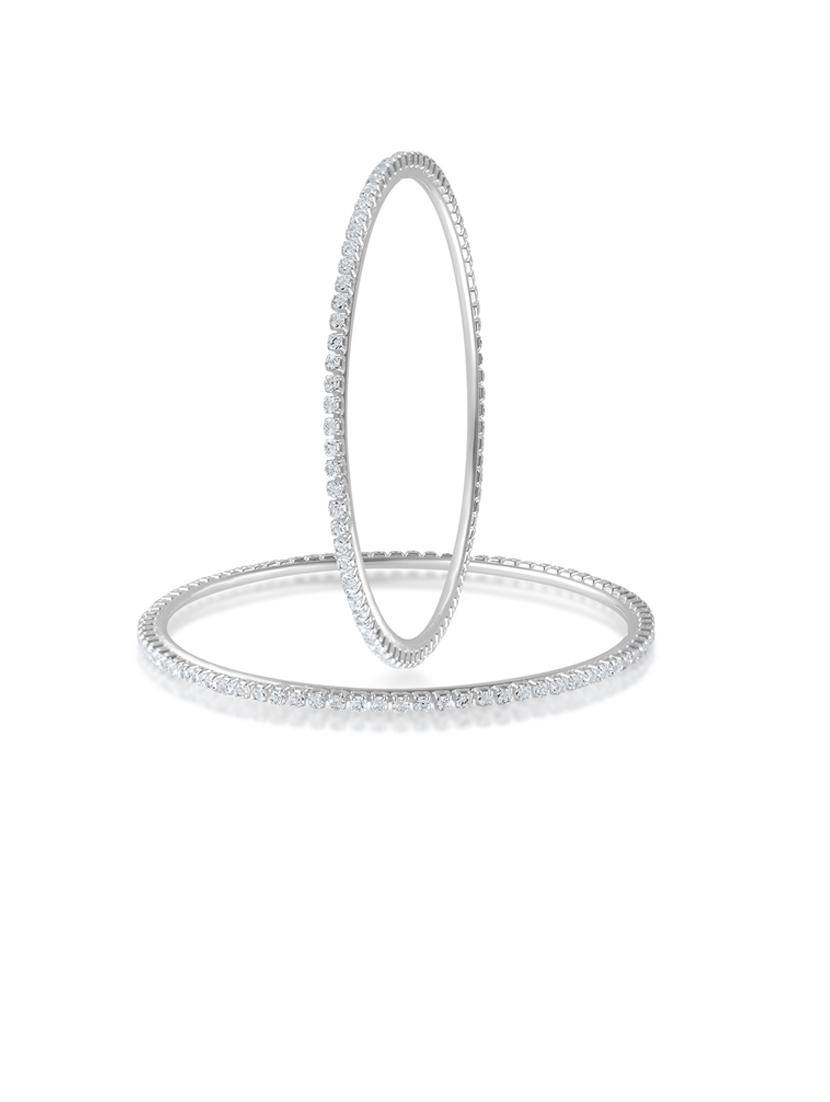 women silver plated bangle set - 21743944 - Standard Image - 2