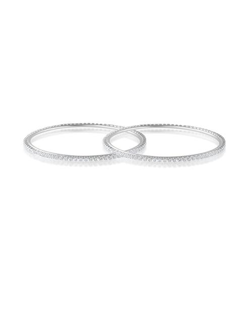 women silver plated bangle set - 21743945 -  Standard Image - 0