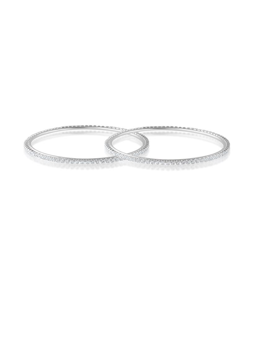 women silver plated bangle set - 21743945 -  Zoom Image - 0