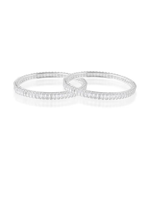 women silver plated bangle set - 21743949 -  Standard Image - 0