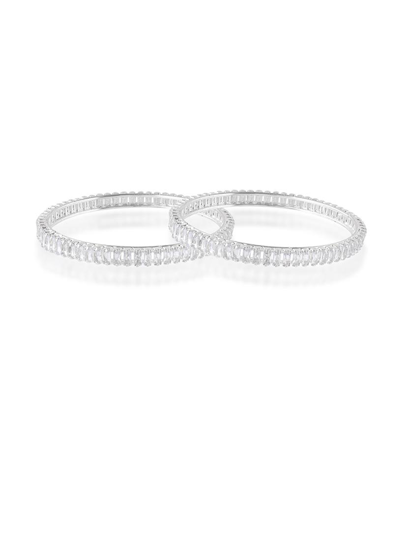 women silver plated bangle set - 21743949 -  Zoom Image - 0
