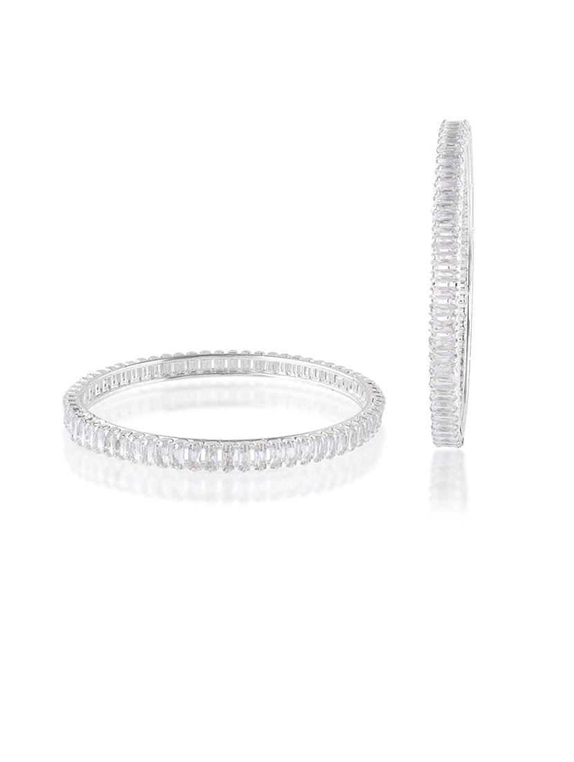 women silver plated bangle set - 21743949 - Standard Image - 2
